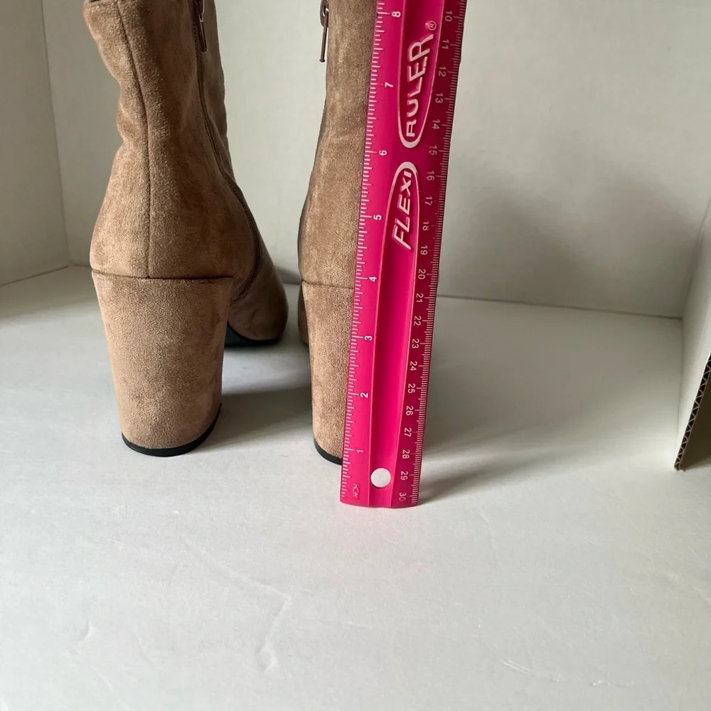 Fashion Nova Tan Suede Ankle Booties